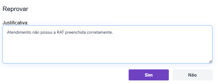 Pedido reprovado