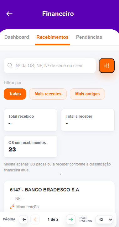 recebimentos recebimentos